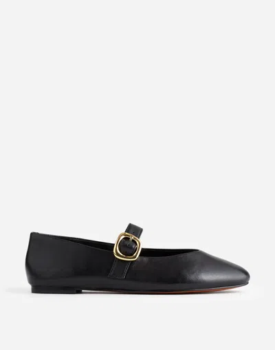 Madewell The Remy Mary Jane Flat: Sculptural Buckle Edition In True Black
