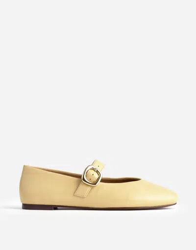 Madewell The Remy Mary Jane Flat: Sculptural Buckle Edition In Yellow Clay