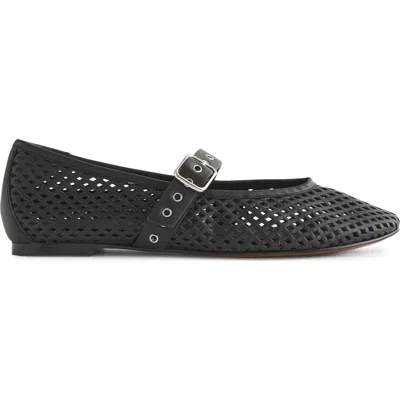 Madewell The Remy Perforated Mary Jane Flat In Black