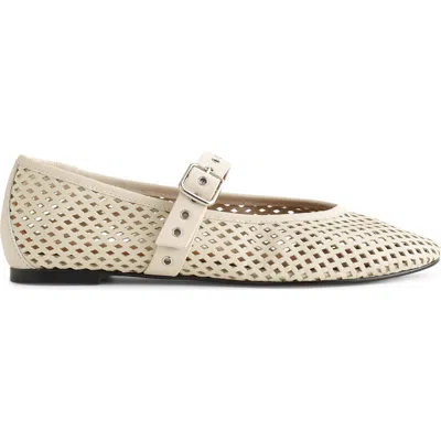 Madewell The Remy Perforated Mary Jane Flat In Neutral