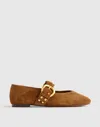 Madewell The Remy Scalloped Mary Jane Flat In Brown