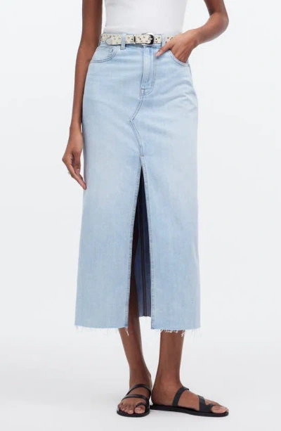 Madewell The Rilee Denim Midi Skirt In Fitzgerald Wash