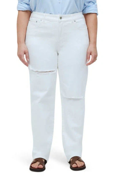 Madewell The Ripped Edition '90s Straight Jean In Tile White