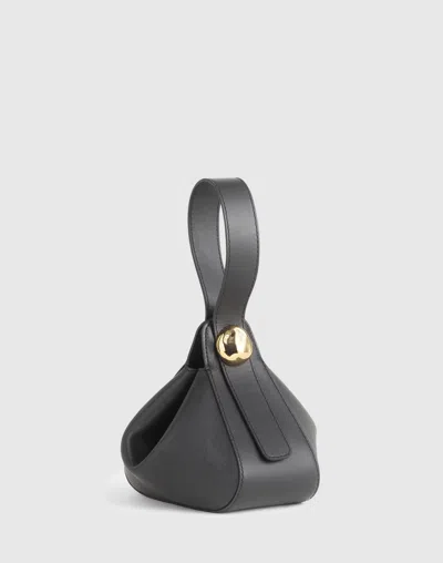 Madewell The Sculpted Metal Wristlet Bag In Black