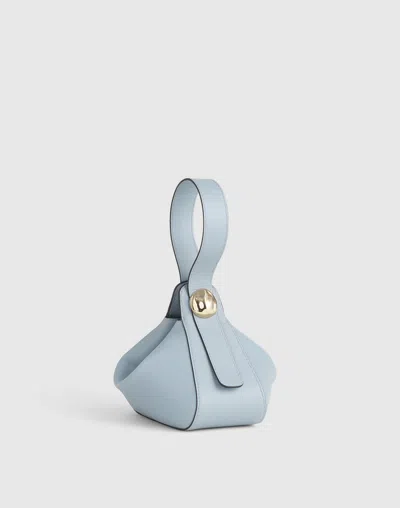 Madewell The Sculpted Metal Wristlet Bag In Blue