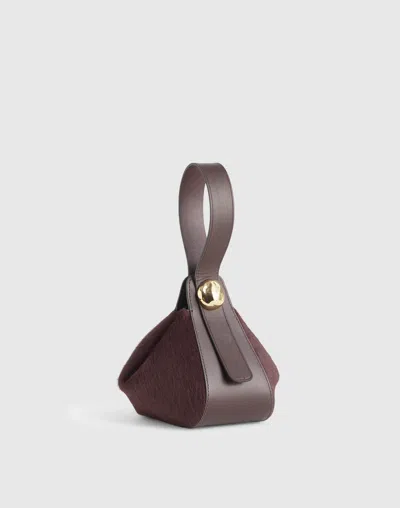 Madewell The Sculpted Metal Wristlet Bag In Brown