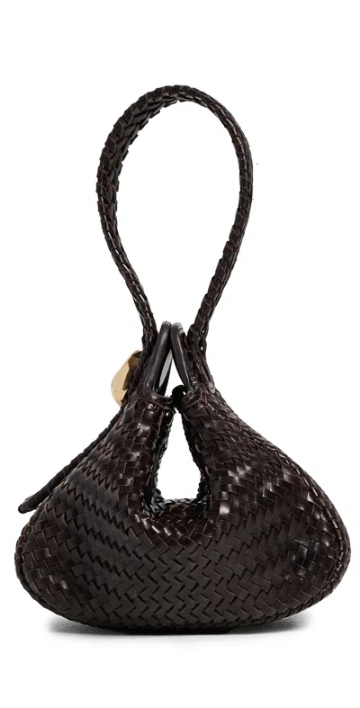 Madewell The Sculpted Metal Wristlet Bag Coffee Bean