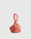 Madewell The Sculpted Metal Wristlet Bag In Pink