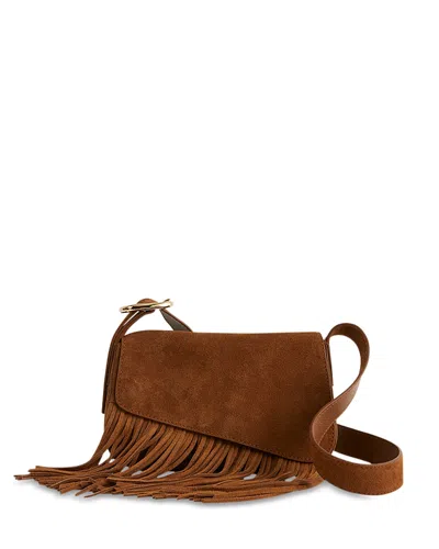 Madewell The Sculptural Buckle Crossbody Bag In Cognac