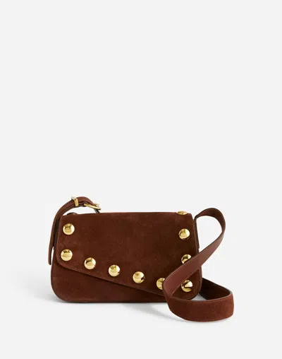 Madewell The Sculptural Buckle Crossbody Bag In Soft Mahogany