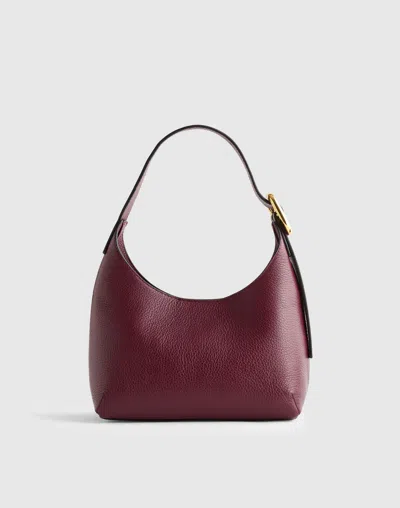 Madewell The Sculptural-buckle Shoulder Bag In Burgundy