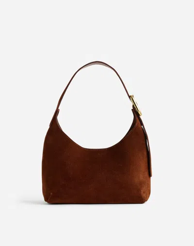 Madewell The Sculptural-buckle Shoulder Bag In Soft Mahogany