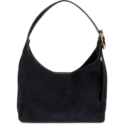 Madewell The Sculptural Buckle Suede Shoulder Bag In Juniper Berry