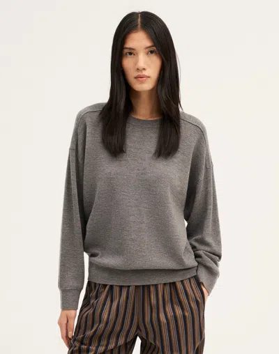 Madewell The Shay Crewneck Sweatshirt In Gray