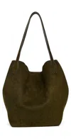 Madewell The Shopper Tote In Soft Grain Suede Dried Olive