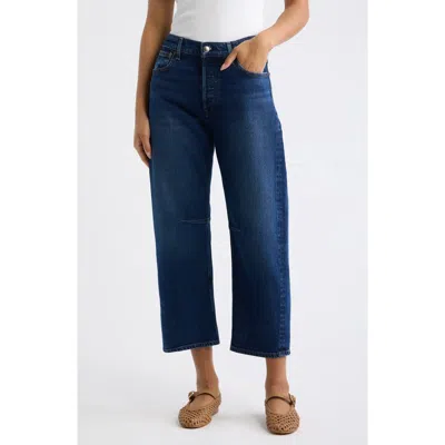 Madewell The Short Darted Barrel Leg Jeans In Midnight Stone Wash