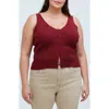 Madewell The Signature Knit Button Front Sweater Tank In Garnet Stone