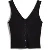 Madewell The Signature Knit Button Front Sweater Tank In True Black