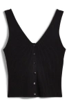 Madewell The Signature Knit Button Front Sweater Tank In True Black