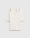 Madewell The Signature Knit Johnny-collar Sweater In White