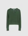 Madewell The Signature Knit Lace-stitch Sweater In Green