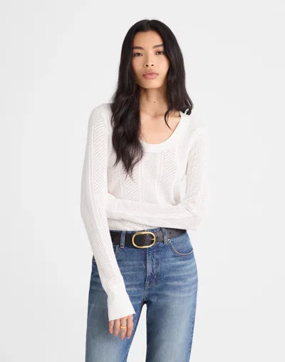 Madewell The Signature Knit Lace-stitch Sweater In White
