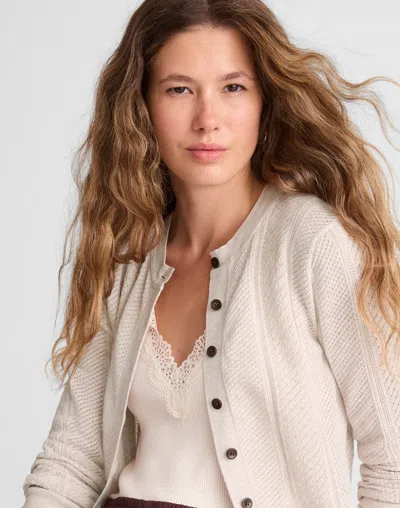 Madewell The Signature Knit Pointelle Cardigan In Neutral
