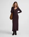 Madewell The Signature Knit V-neck Midi Dress In Brown