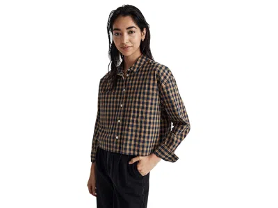 Madewell The Signature Poplin Crop Shirt In Plaid In Multi