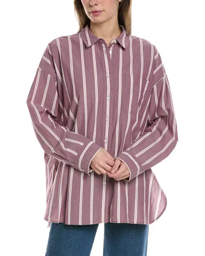 Madewell Oversized Patch Pocket Long Sleeve Shirt In Purple