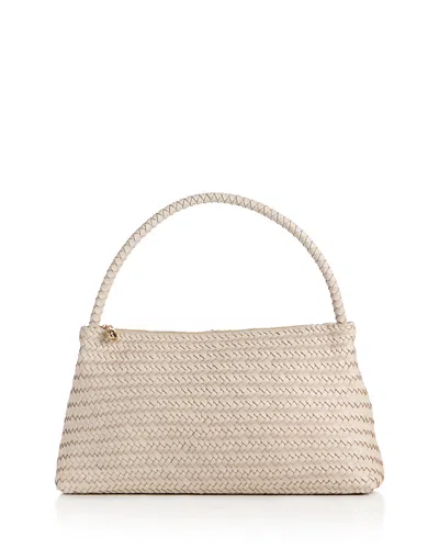 Madewell The Signature Woven Collection Large Leather Shoulder Bag In White