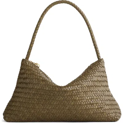 Madewell The Signature Woven Collection Leather Shoulder Bag In Green