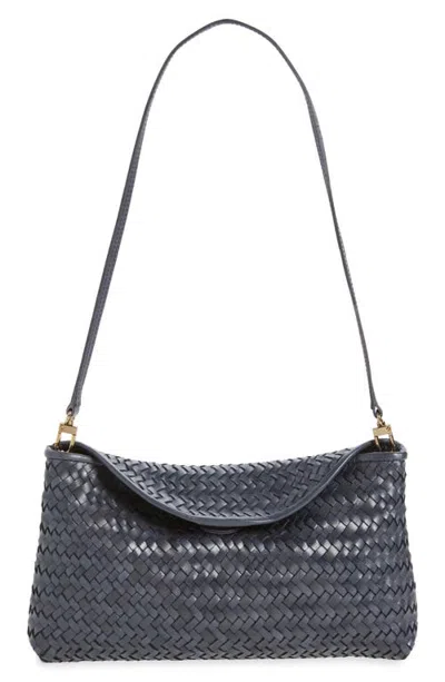 Madewell The Signature Woven Leather Clutch In Nighttime