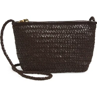 Madewell The Signature Woven Leather Crossbody Bag In Pink