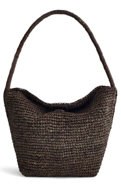 Madewell The Signature Woven Raffia Shoulder Bag In Brown
