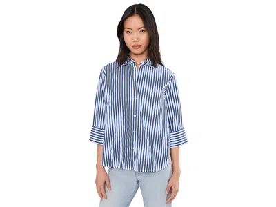 Madewell The Signature Y-neck Shirt In Poplin In Blue