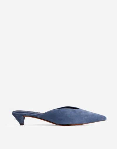 Madewell The Simone Kitten-heel Mules In Basalt Blue