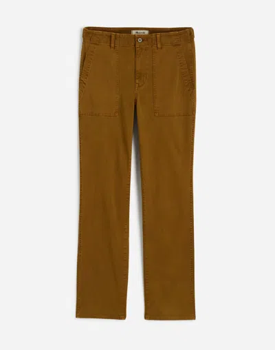 Madewell The Slim Straight Utility Pant In Amber Olive