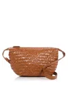 Madewell The Sling Woven Leather Crossbody Bag In Caramel