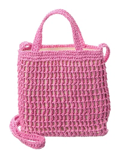 Madewell The Small Transport Straw Crossbody In Pink