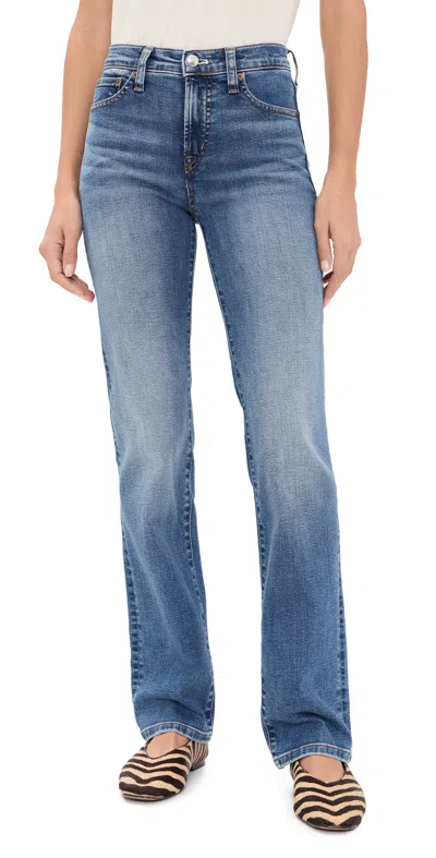 Madewell The Straight Jeans In Super Stretch Denim Sunnyside Wash In Blue