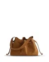 Madewell The Suede Drawstring Shoulder Bag In Brown