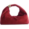 Madewell The Suede Mini Ring Pouch In Burgundy