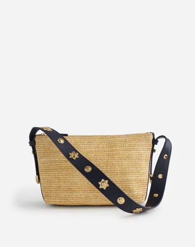 Madewell The Sun Medallion Straw Shoulder Bag In Natural Multi