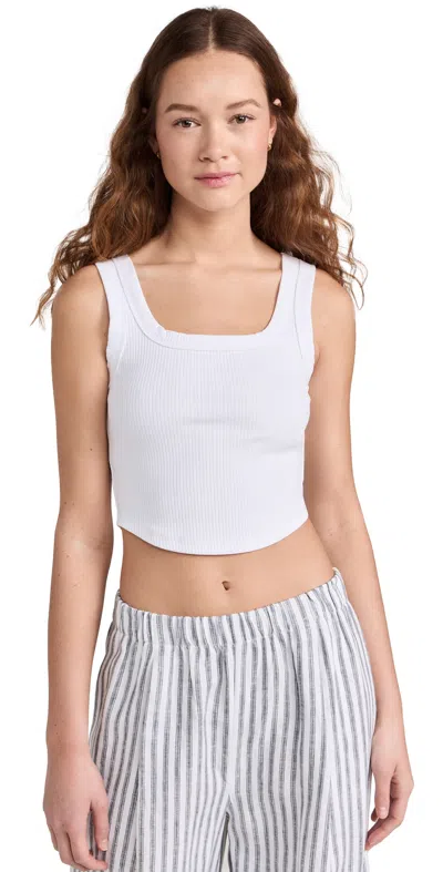 Madewell The Tailored Crop Tank In Sleekhold Eyelet White