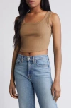 Madewell The Tailored Sleekhold Crop Tank In Rustic Wood