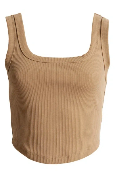 Madewell The Tailored Sleekhold Crop Tank In Rustic Wood