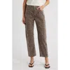 Madewell The Tall Leopard Darted Barrel Leg Jeans In Animal Print