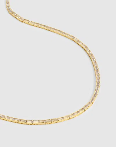 Madewell The Tennis Collection Baguette Crystal Necklace In Gold