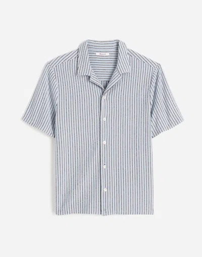 Madewell The Textured Knit Camp-collar Shirt In Blue